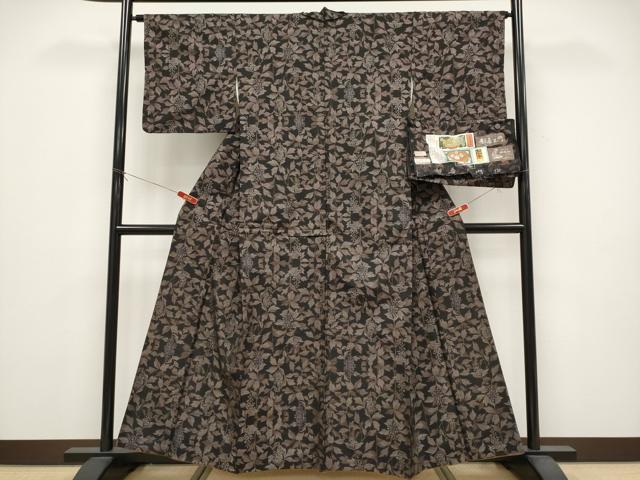 平和屋着物●都喜ヱ門 本場大島紬 9マルキ 泥染め 実りの秋 藤絹織物謹製 証紙付き 正絹 逸品 CABG3377tx