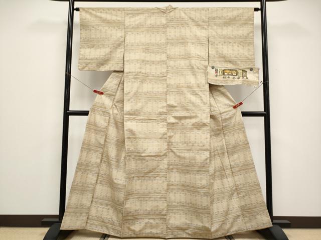 平和屋着物●信州紬 松本紬 手織 会津屋紬絣 証紙付き 正絹 逸品 CABG3378tx