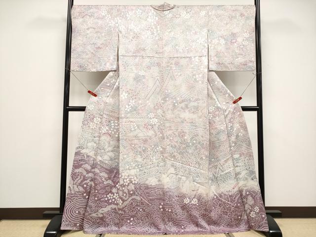 平和屋着物●訪問着 総絞り 御所解文 正絹 逸品 CABG3381tx