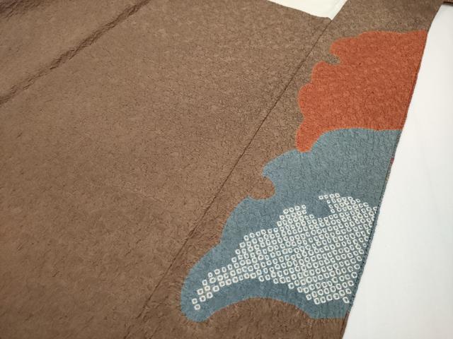平和屋着物●中国三大刺繍 スワトウ刺繍 訪問着 絞り 雪輪鳳凰花文 金彩 正絹 逸品 CABG3382tx