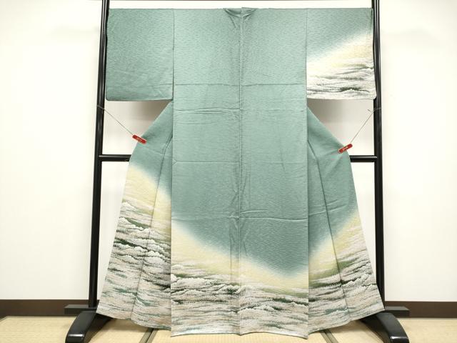 平和屋着物●訪問着 霞文 暈し染め 正絹 逸品 CABG3383tx