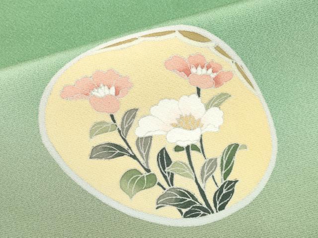 平和屋着物●訪問着 友禅 作家物 貝合せ枝花文 暈し染め 正絹 逸品 CABG3395tx