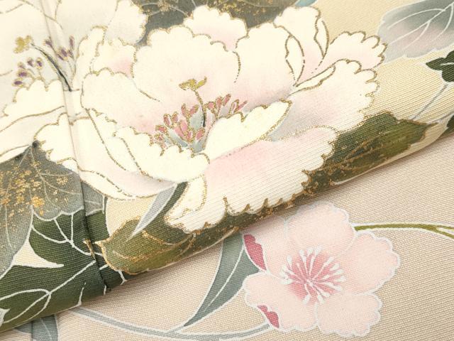 平和屋着物●訪問着 枝花文 暈し染め 金彩 正絹 逸品 CABG3396tx