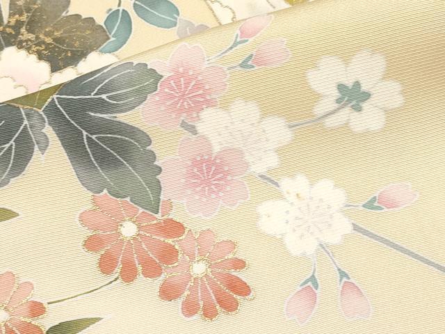 平和屋着物●訪問着 枝花文 暈し染め 金彩 正絹 逸品 CABG3396tx