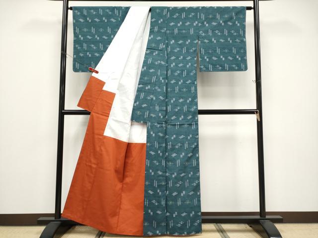 平和屋着物●本場琉球絣 手おり 大城永光作 証紙付き 正絹 逸品 CABG3417tx