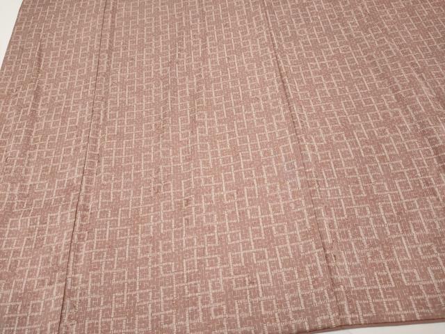 平和屋着物●上質な小紋 草木染 幾何学文様 反端付き 正絹 逸品 CABG3421tx