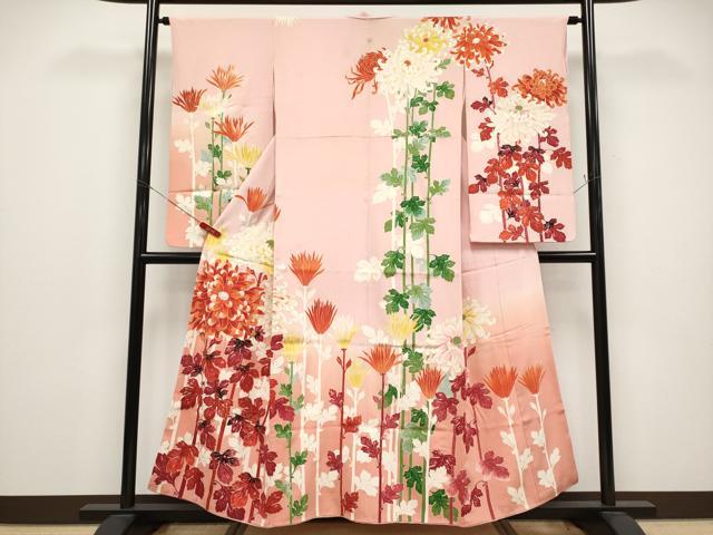 平和屋本店●アンティーク 大正ロマン 振袖 乱菊 暈し染め 金彩 正絹 逸品 CABG3422tx