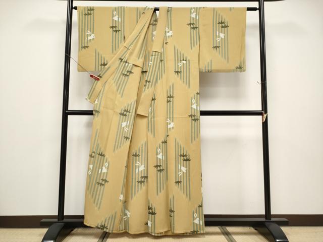 平和屋着物*夏物 小紋 笹竹兎 洗える着物 CABG3436tx