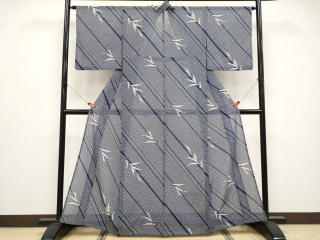 平和屋着物*夏物 小紋 紗 南天文 洗える着物 CABG3437tx