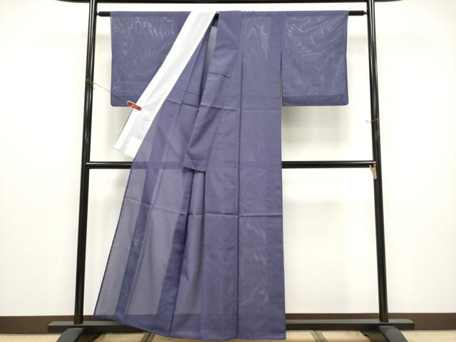 平和屋着物*夏物 色無地 絽 濃鼠色 洗える着物 CABG3441tx