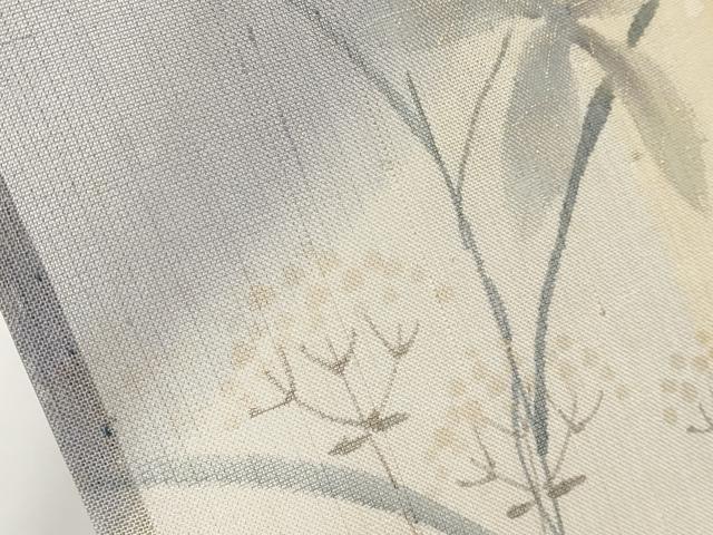平和屋着物*夏物 訪問着 紗紬 手描き 草花文 金彩 正絹 逸品 CABG3454tx
