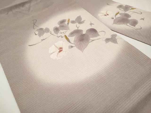 平和屋着物*夏物 九寸名古屋帯 絽縮緬 朝顔 正絹 逸品 CABG3497tx