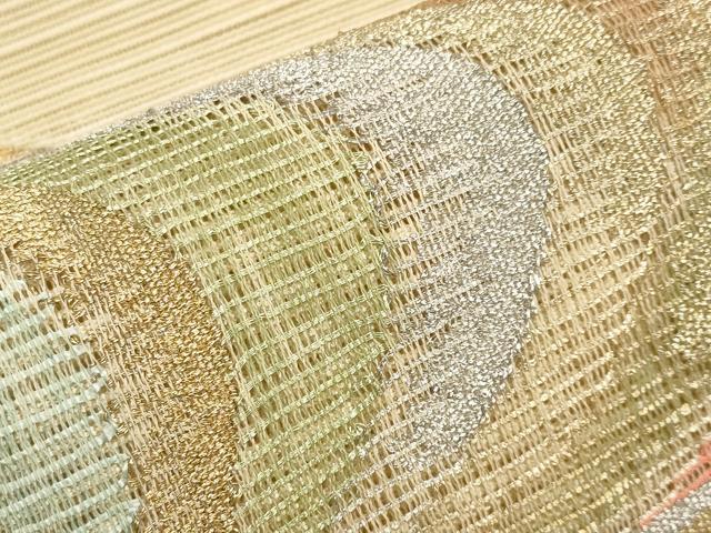 平和屋着物*夏物 八寸名古屋帯 絽綴れ 流水文 金銀糸 正絹 逸品 未使用 CABG3502tx