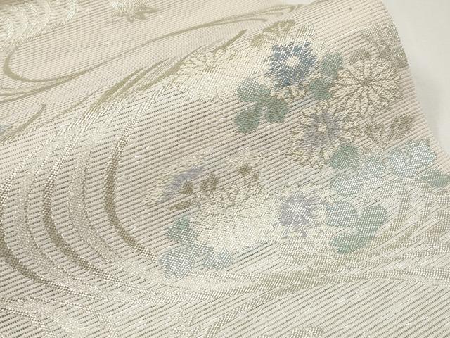 平和屋着物*夏物 六通柄袋帯 さわかぜ 銀糸 正絹 逸品 未使用 CABG3519tx