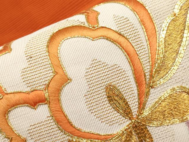 平和屋着物*夏物 八寸名古屋帯 絽綴れ 駒刺繍 牡丹唐草文 正絹 逸品 CABG3540tx