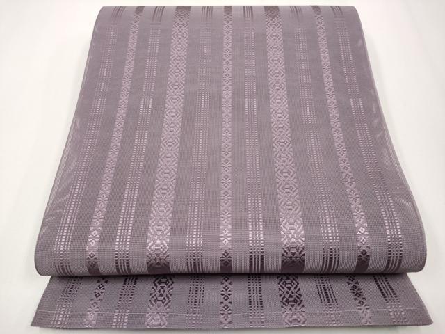 平和屋着物*夏物 本場筑前博多織 八寸名古屋帯 紗献上 葡萄鼠色 正絹 逸品 CABG3541tx
