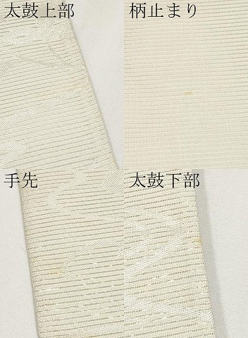 平和屋着物*夏物 六通柄袋帯 流水枝花文 銀糸 正絹 逸品 CABG3549tx