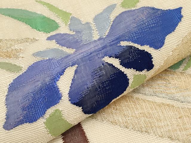 平和屋着物*夏物 太鼓柄袋帯 すくい織 八ツ橋 金銀糸 正絹 逸品 CABG3573tx