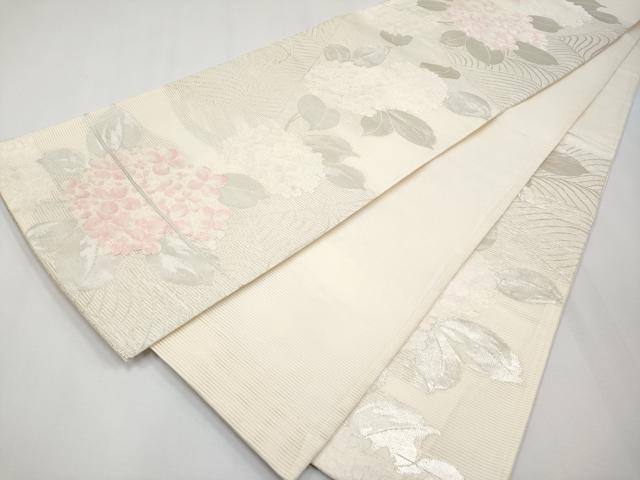 平和屋着物*夏物 六通柄袋帯 紫陽花 銀糸 正絹 逸品 CABG3593tx