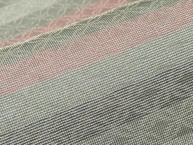 平和屋着物*夏物 六通柄袋帯 横段七宝文 金糸 正絹 逸品 CABG3594tx