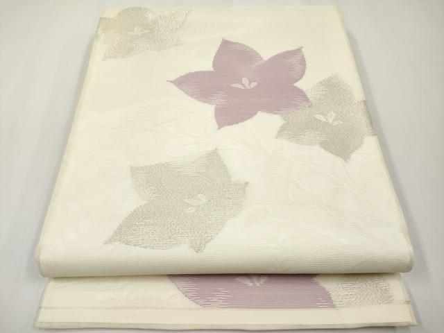 平和屋着物*夏物 六通柄袋帯 草花文 正絹 逸品 CABG3597tx