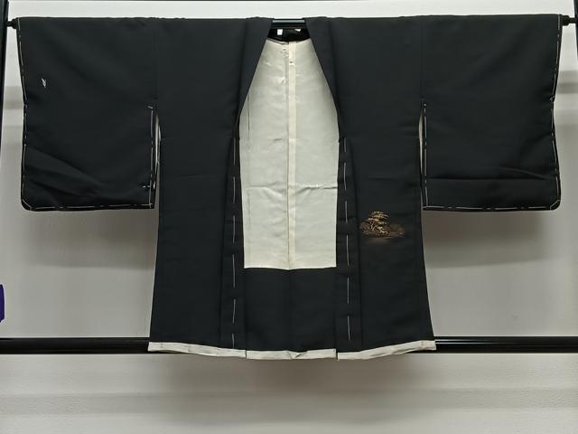 平和屋着物#羽織 寿光織 風景文 黒地 金銀糸 正絹 逸品 未使用 CABG3610ua