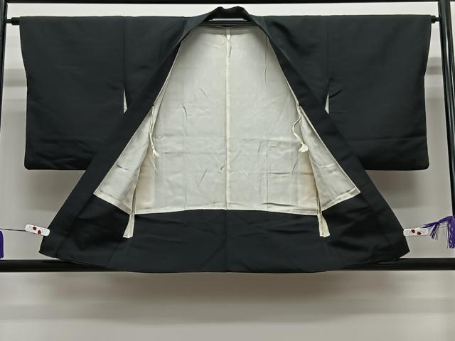 平和屋着物#羽織 寿光織 枝梅文 黒地 金糸 正絹 逸品 CABG3615ua