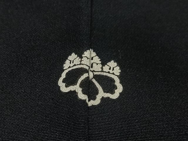 平和屋着物#羽織 寿光織 草花丸文 黒地 金糸 正絹 逸品 CABG3654ua
