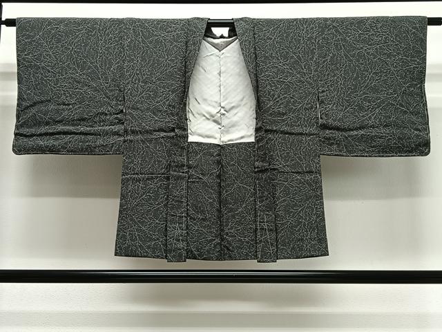 平和屋着物∞羽織 枝蕾 黒地 正絹 逸品 未使用 CABG3656ua