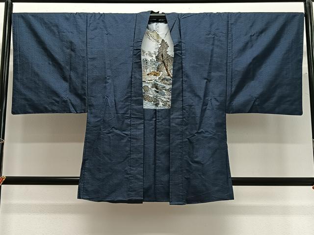 平和屋着物∞男性 羽織 本場大島紬 100亀甲 総詰め 正絹 逸品 CABG3657ua