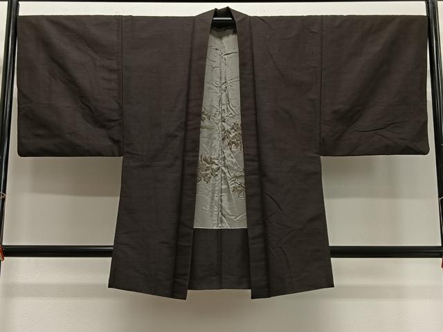 平和屋着物∞男性 羽織 紬地 網代織 正絹 逸品 CABG3660ua