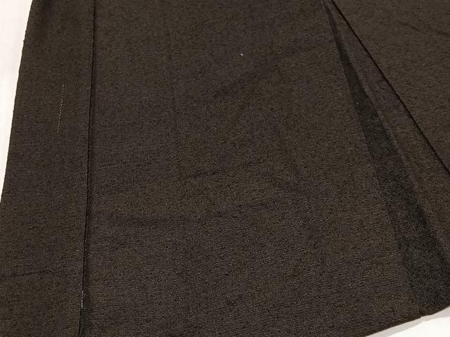 平和屋着物∞男性 羽織 紬地 憲法黒茶色 正絹 逸品 CABG3666ua