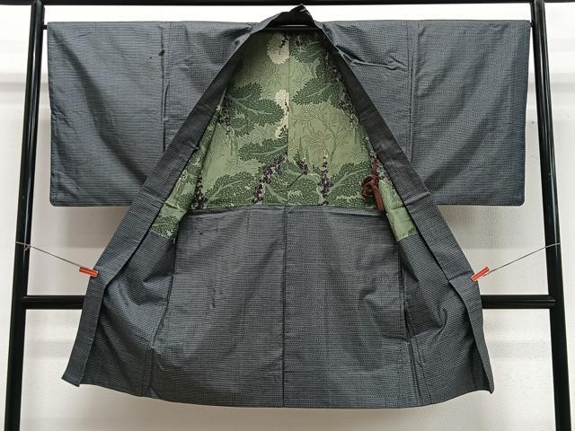 平和屋着物#男性 長羽織 本場大島紬 幾何学文 正絹 逸品 CABG3668ua