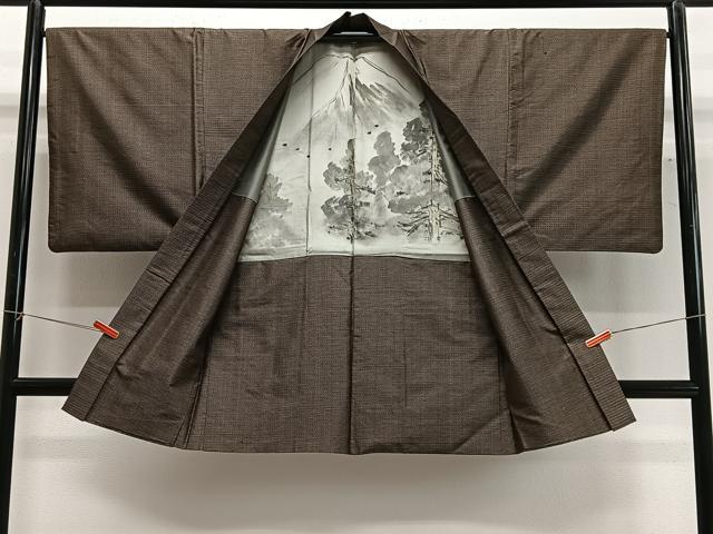 平和屋着物#男性 長羽織 本場大島紬 80亀甲 総詰め 正絹 逸品 CABG3669ua