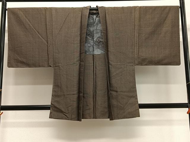 平和屋着物#男性 羽織 本場大島紬 亀甲文様 正絹 逸品 CABG3672ua