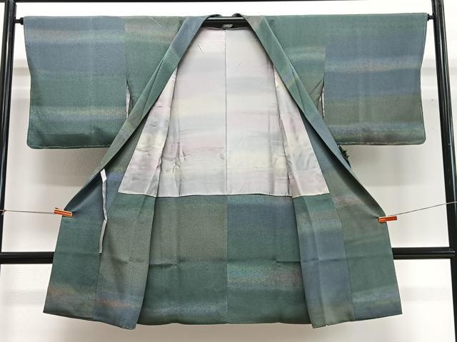 平和屋着物∞染色家 岩浅公展 道中着 霞文 暈し染め ロング丈 正絹 逸品 未使用 CABG3680ua