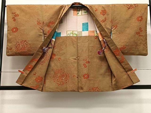 平和屋着物∞羽織 お召地 草花文 正絹 逸品 CABG3682ua