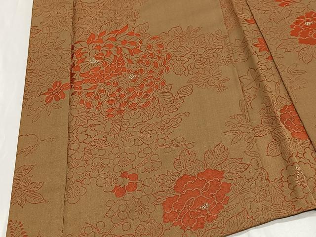 平和屋着物∞羽織 お召地 草花文 正絹 逸品 CABG3682ua