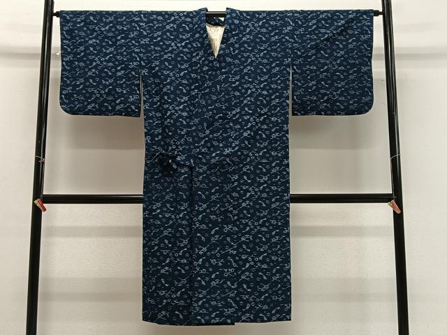 平和屋着物∞道中着 紬地 抽象文 ロング丈 正絹 逸品 CABG3689ua