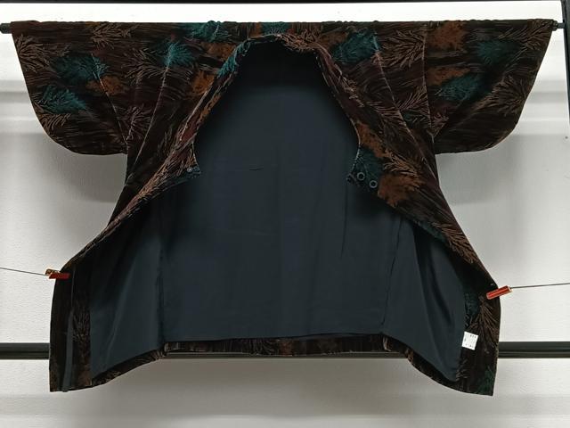 平和屋着物∞和装コート ベロア 枝葉文 CABG3698ua