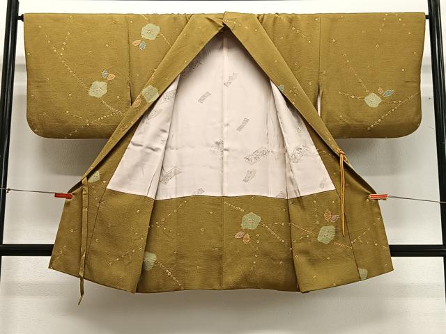 平和屋着物∞道中着 絞り 草花文 正絹 逸品 CABG3701ua