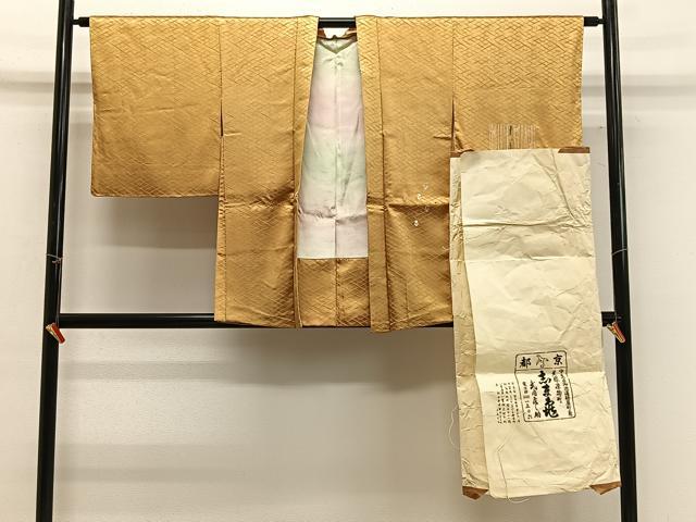 平和屋着物∞銀座 志ま亀 羽織 草花文 金彩 たとう紙付き 正絹 逸品 未使用 CABG3711ua