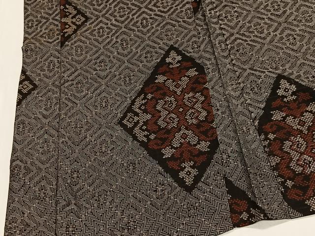 平和屋着物∞本場大島紬 龍郷絣 羽織 正絹 逸品 CABG3712ua