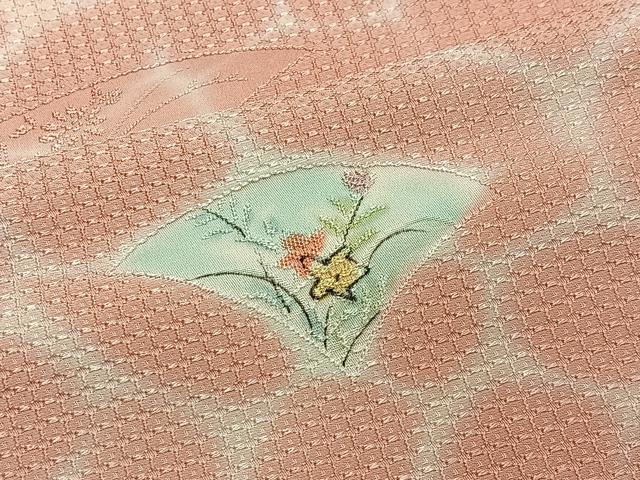 平和屋着物#地紋起こし 草花文 正絹 逸品 CABG3722ua