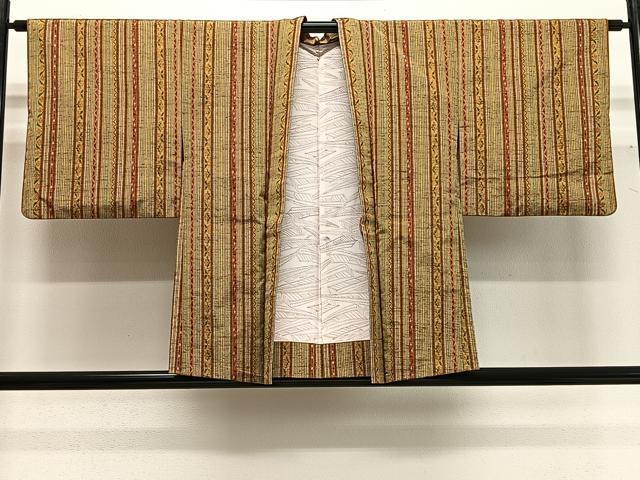 平和屋着物#羽織 紬地 間道 正絹 逸品 CABG3740ua