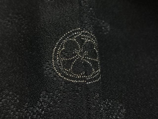 平和屋着物#羽織 寿光織 舞花文 黒地 銀糸 正絹 逸品 未使用 CABG3754ua