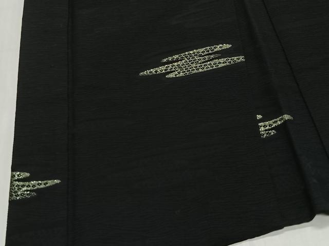 平和屋着物#羽織 寿光織 霞文 黒地 金銀糸 正絹 逸品 CABG3760ua