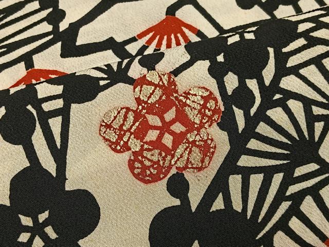 平和屋着物#羽織 型染め 松竹梅 金彩 正絹 逸品 CABG3768ua