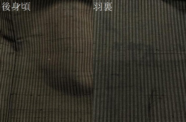 平和屋着物#男性 長羽織 単衣 紬地 縞 正絹 逸品 CABG3773ua