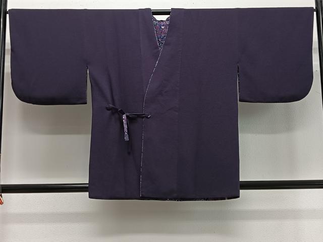 平和屋着物#道中着 リバーシブル 草花文 桑の実色 洗える着物 CABG3777ua